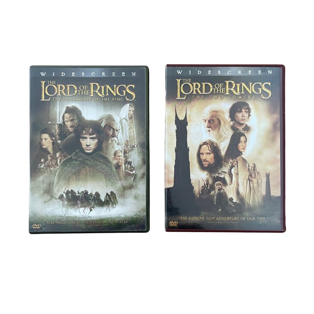 Lord of the Rings DVD 2 Movie 2001 Fellowship of the Ring 2002 The Two Towers